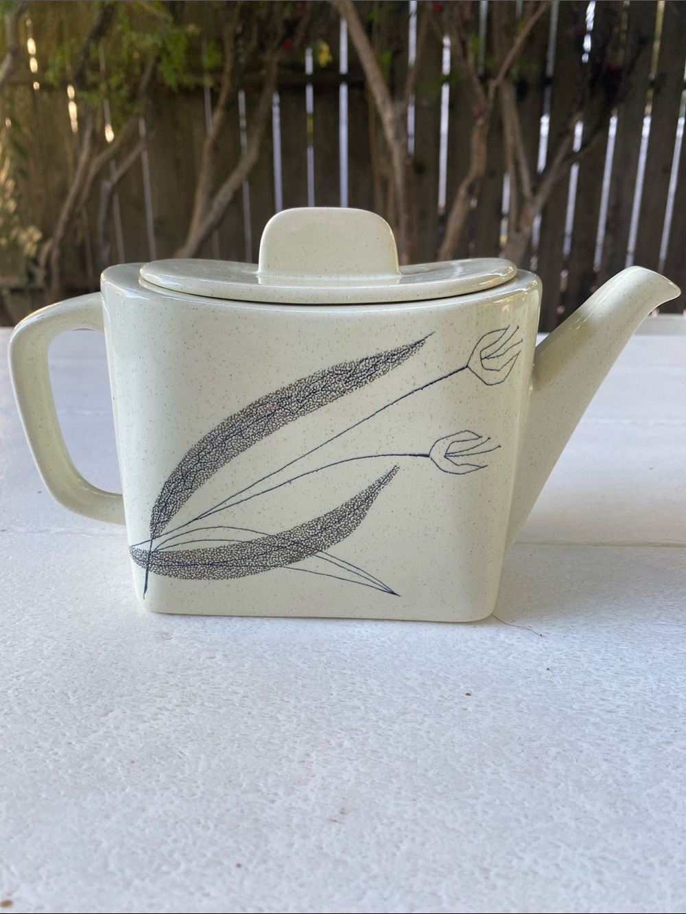 Franciscan Trio 4.25” Teapot Botanical MCM Design by Esta James